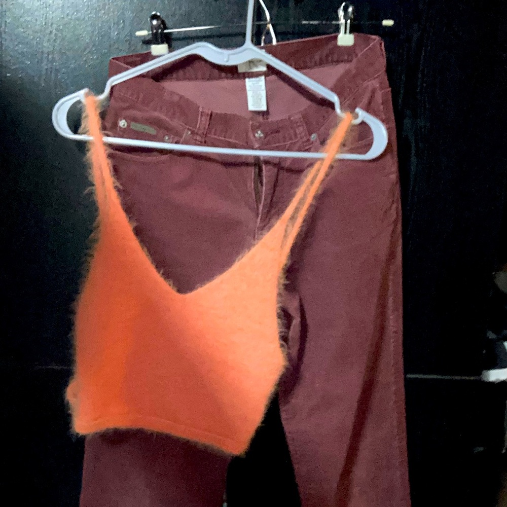 Urban Outfitters Fuzzy peach tank top